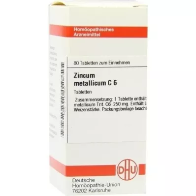 ZINCUM METALLICUM C 6 tabletes, 80 kapsulas