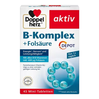 Doppelherz B komplekss + folijskābes tabletes, 45 gab