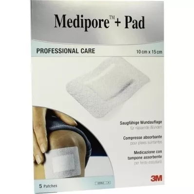 MEDIPORE+Pad 3M 10x15cm 3569NP plāksteris, 5 gab