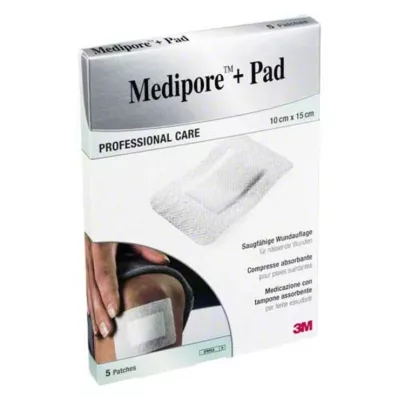 MEDIPORE+Pad 3M 10x15cm 3569NP plāksteris, 5 gab MEDIPORE+Pad 3M 10x15cm 3569NP plāksteris, 5 gab