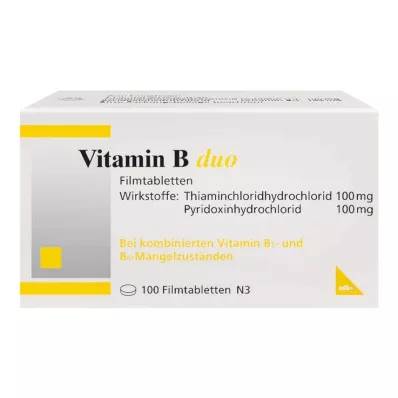 Vitamīns B Duo apvalkotās tabletes, 100 gab Vitamīns B Duo apvalkotās tabletes, 100 gab