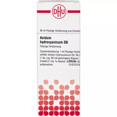 ACIDUM HYDROCYANICUM D 6 atšķaidījums, 50 ml