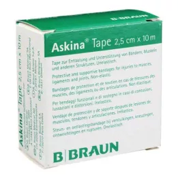 ASKINA Lente Pfl.unelast.2,5 cmx10 m balta, 1 gab