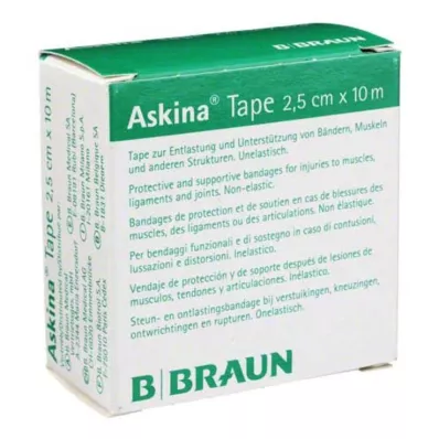 ASKINA Lente Pfl.unelast.2,5 cmx10 m balta, 1 gab