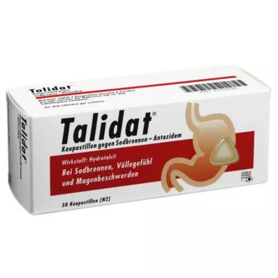 TALIDAT Košļājamās pastilas pret grēmas, 50 gab TALIDAT Košļājamās pastilas pret grēmas, 50 gab