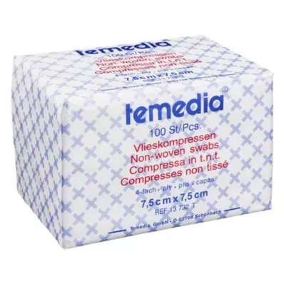 Flīsa kompreses 7,5x7,5 cm nesterilas 4 reizes, 100 gab Flīsa kompreses 7,5x7,5 cm nesterilas 4 reizes, 100 gab