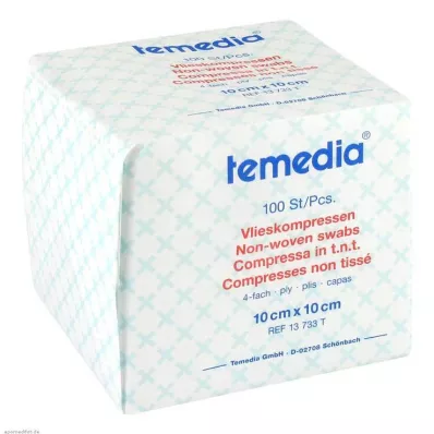 VLIESKOMPRESSEN 10x10 cm nesterilas četrstūrveida, 100 gab