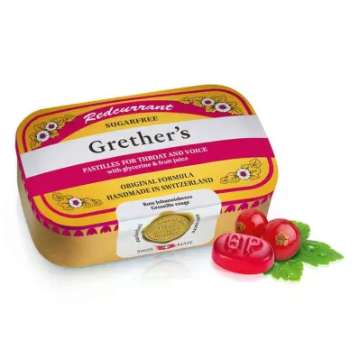 Grethers Sarkanās jāņogas+C vitamīna pastilas bez cukura (110 g)
