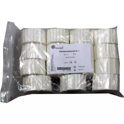 Zobu kokvilnas ruļļi 1 izmērs 8mm diametrs, 300 g
