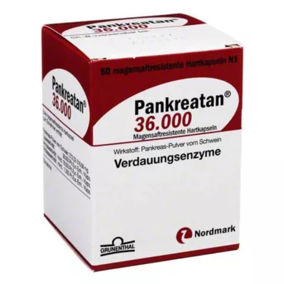 PANKREATAN 36 000 kuņģimizturīgu cieto kapsulu, 50 gab