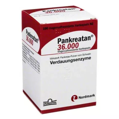 PANKREATAN 36 000 kuņģimizturīgu cieto kapsulu, 100 gab