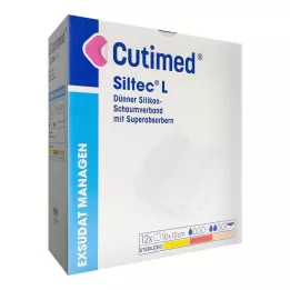 CUTIMED Siltec L putu pārsējs 10x10 cm plāns, 12 gab