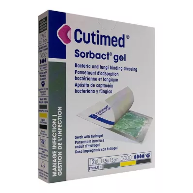 CUTIMED Sorbact gela kompreses 7,5x15 cm, 12 gab