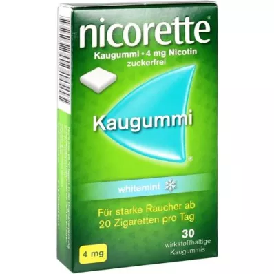 NICORETTE Košļājamā gumija 4 mg baltmētras, 30 gab