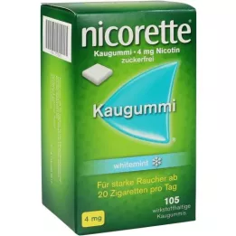 NICORETTE Košļājamā gumija 4 mg baltmētras, 105 gab