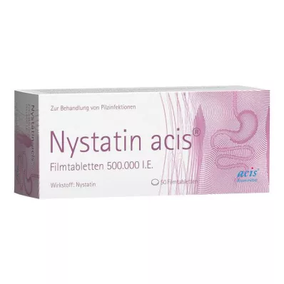 Nystatin acis apvalkotās tabletes, 50 gab