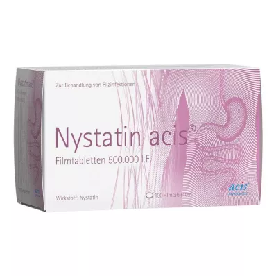 Nystatin acis apvalkotās tabletes, 100 gab