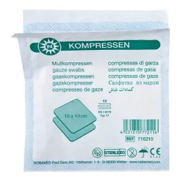 MULLKOMPRESSEN 10x10 cm sterili 16x, 35X2 gab
