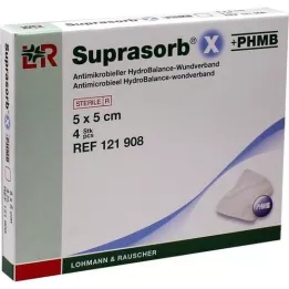 SUPRASORB X+PHMB HydroBalance brūču pārsējs 5x5 cm, 4 gab