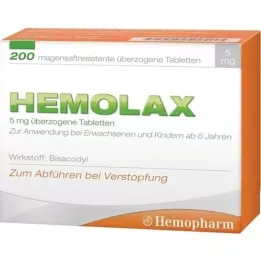 HEMOLAX 5 mg enteriskās apvalkotās tabletes, 200 gab