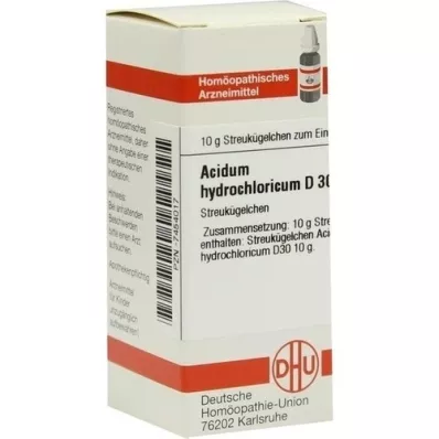 ACIDUM HYDROCHLORICUM D 30 bumbiņas, 10 g