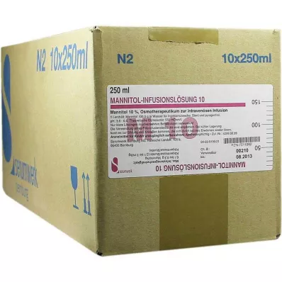 Mannīta šķīdums infūzijām 10, 10X250 ml Mannīta šķīdums infūzijām 10, 10X250 ml