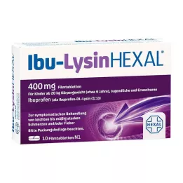IBU-LYSINHEXAL Plēves apvalkotās tabletes, 10 gab