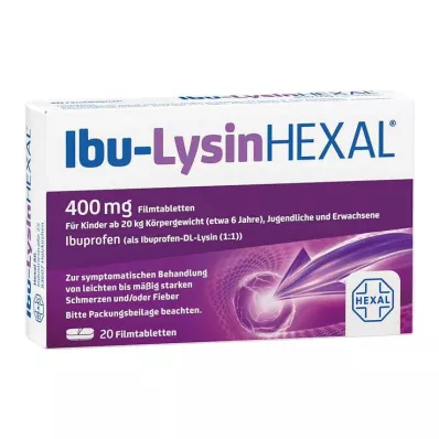 IBU-LYSINHEXAL Filmē apvalkotās tabletes, 20 gab IBU-LYSINHEXAL Filmē apvalkotās tabletes, 20 gab