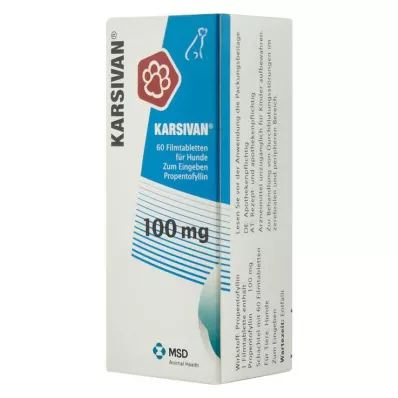 KARSIVAN 100 mg apvalkotās tabletes suņiem, 60 gab