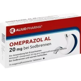 OMEPRAZOL AL 20 mg b.Sodbr.kuņģa sulas tabletes, 14 gab