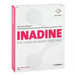 INADINE Ziede marle w. PVP Jod. 5x5cm, 25 gab