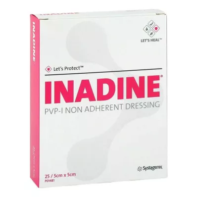 INADINE Ziede marle w. PVP Jod. 5x5cm, 25 gab