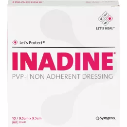 INADINE Ziede marle w. PVP Jod. 9,5x9,5cm, 10 gab