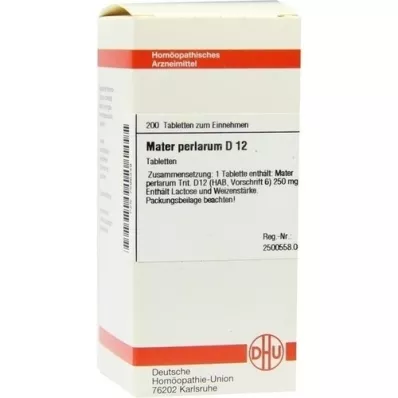 MATER PERLARUM D 12 tabletes, 200 kapsulas