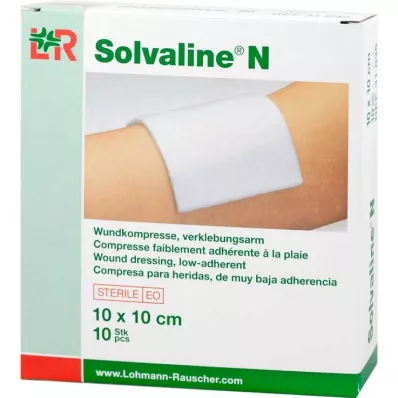 SOLVALINE N Kompresi 10x10 cm sterili, 10 gab SOLVALINE N Kompresi 10x10 cm sterili, 10 gab