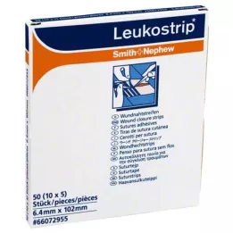 LEUKOSTRIP Rētas šuves sloksnes 6,4x102 mm, 10X5 gab