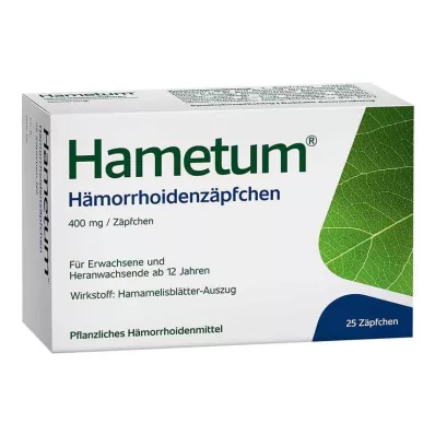 HAMETUM Hemoroīdu svecītes, 25 gab HAMETUM Hemoroīdu svecītes, 25 gab