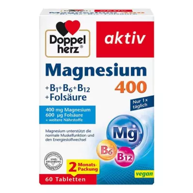 DOPPELHERZ Magnijs 400 mg tabletes, 60 kapsulas