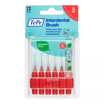 Tepe starpzobu birste 0,5mm sarkana, 6gab Tepe starpzobu birste 0,5mm sarkana, 6gab