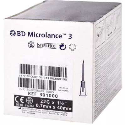 BD MICROLANCE Speciālā kanila 22 G 1 1/2, 100 gab BD MICROLANCE Speciālā kanila 22 G 1 1/2, 100 gab