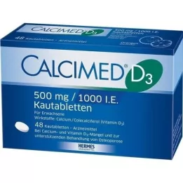 CALCIMED D3 500 mg/1000 I.U. košļājamās tabletes, 48 gab