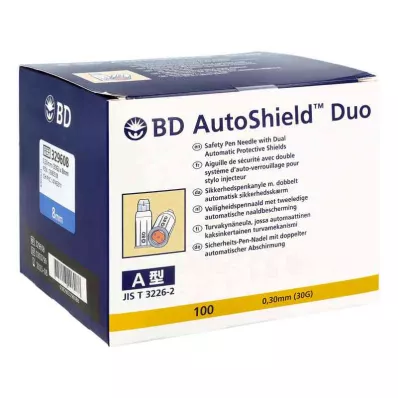 Bd Autoshield Duo drošības pildspalvas adata 8 mm (100 gab.) Bd Autoshield Duo drošības pildspalvas adata 8 mm (100 gab.)