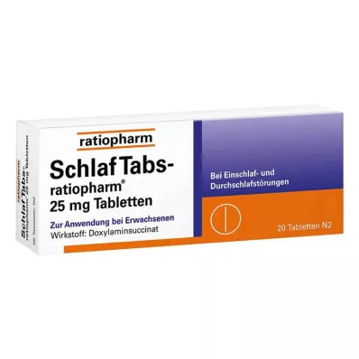 Sleep tabs ratiopharm 25 mg tabletes, 20 gab Sleep tabs ratiopharm 25 mg tabletes, 20 gab