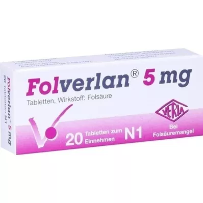 FOLVERLAN 5 mg tabletes, 20 gab