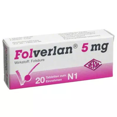 FOLVERLAN 5 mg tabletes, 20 gab