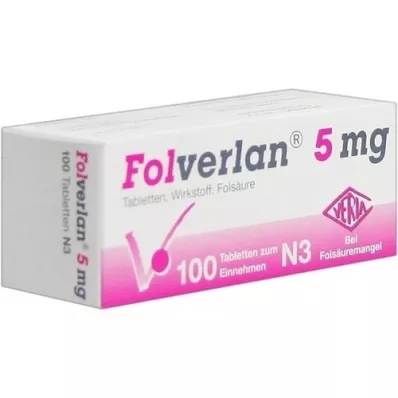 FOLVERLAN 5 mg tabletes, 100 gab