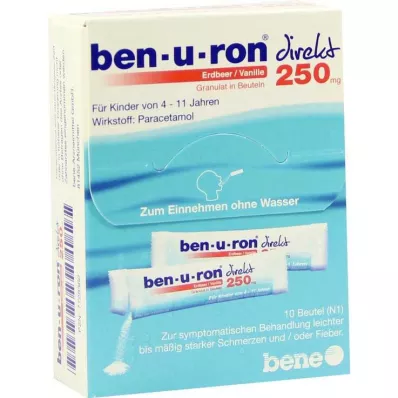 Ben-U-Ron direct 250 mg granulas zemeņu/vaniļas, 10 gab Ben-U-Ron direct 250 mg granulas zemeņu/vaniļas, 10 gab