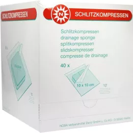 SCHLITZKOMPRESSEN 10x10 cm sterili 12 reizes, 40X2 gab