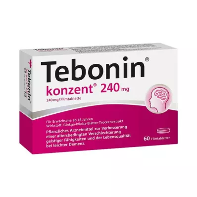 Tebonin koncentrāts 240 mg apvalkotās tabletes, 60 gab Tebonin koncentrāts 240 mg apvalkotās tabletes, 60 gab