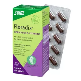 FLORADIX Dzelzs un B grupas vitamīnu kapsulas, 40 gab